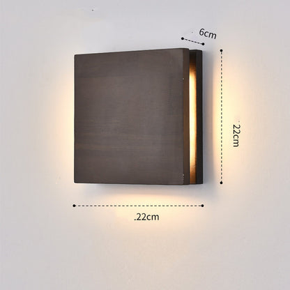 Alder Beam Solid Wood LED Wall Sconce / Wood color / Rectangular 35x15CM 12W / Three color dimming