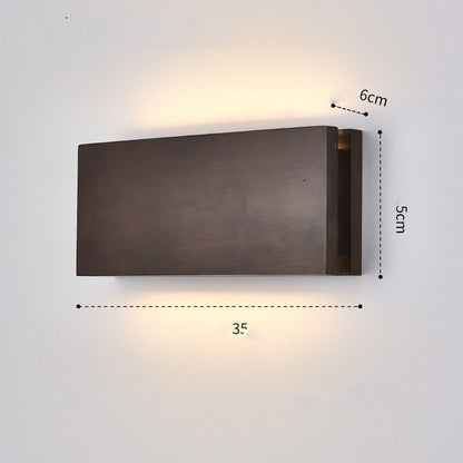 Alder Beam Solid Wood LED Wall Sconce / Wood color / Square 22CM 9W / warm light
