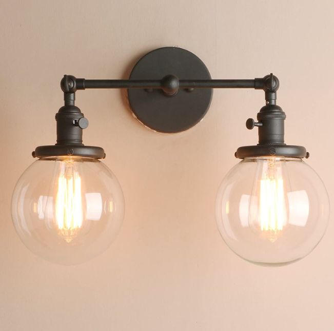 Arcadia Double Globe Vanity Wall Light