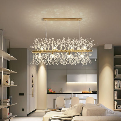 Aurelia Firefly Crystal Linear Chandelier / 12head golden warm light