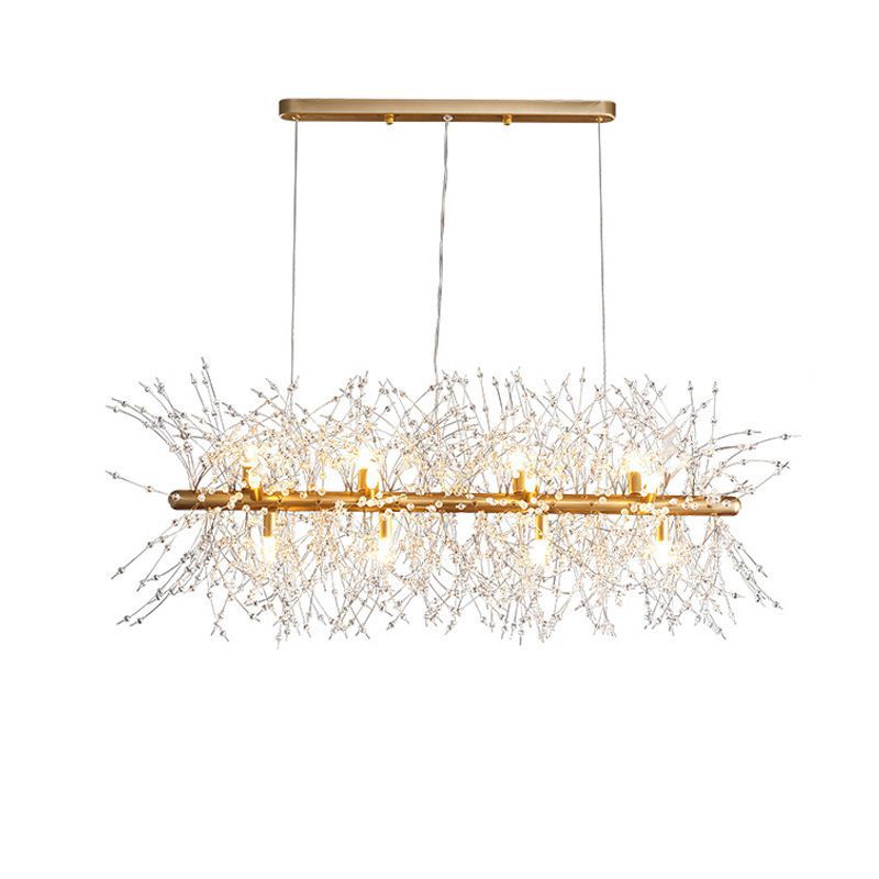 Aurelia Firefly Crystal Linear Chandelier / 12head golden tricolor dimmin