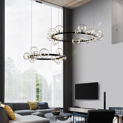 Celeste Bubble Cluster LED Chandelier / White Light / 120cm