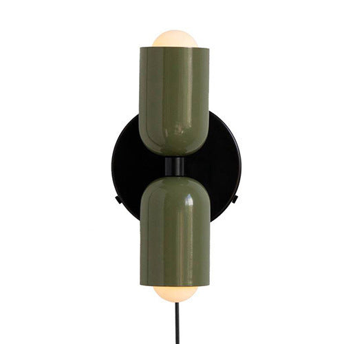 DuoTone Double-Head Bedside Wall Light / Beige Double Head / Three Colors