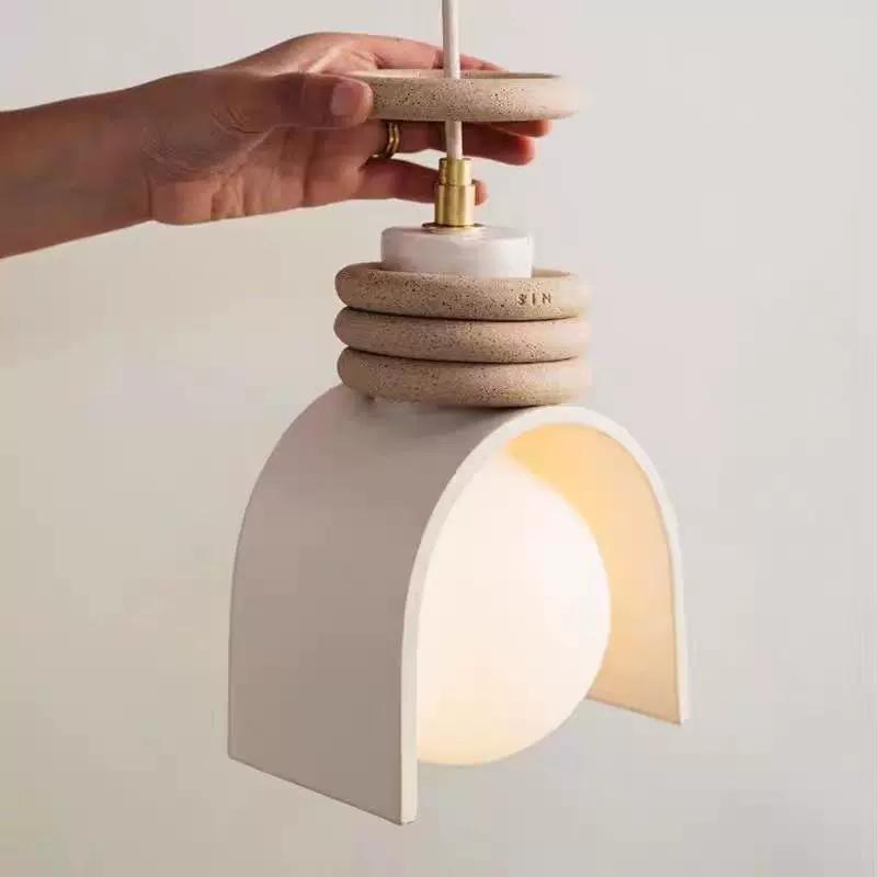Emberline Resin Bedside Pendant Light / Orange / Warm Light