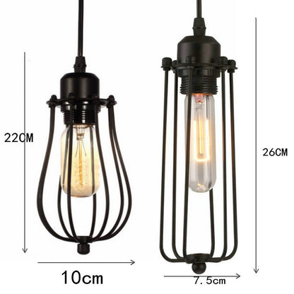 Forge Cage Black Industrial Pendant Light