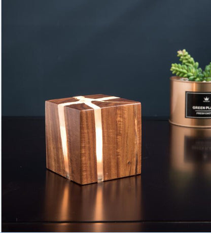 Kubo Solid Wood Cube Wall Light