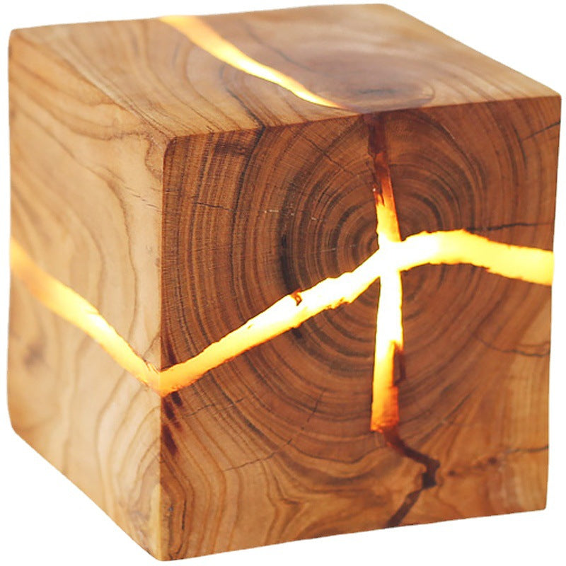 Kubo Solid Wood Cube Wall Light