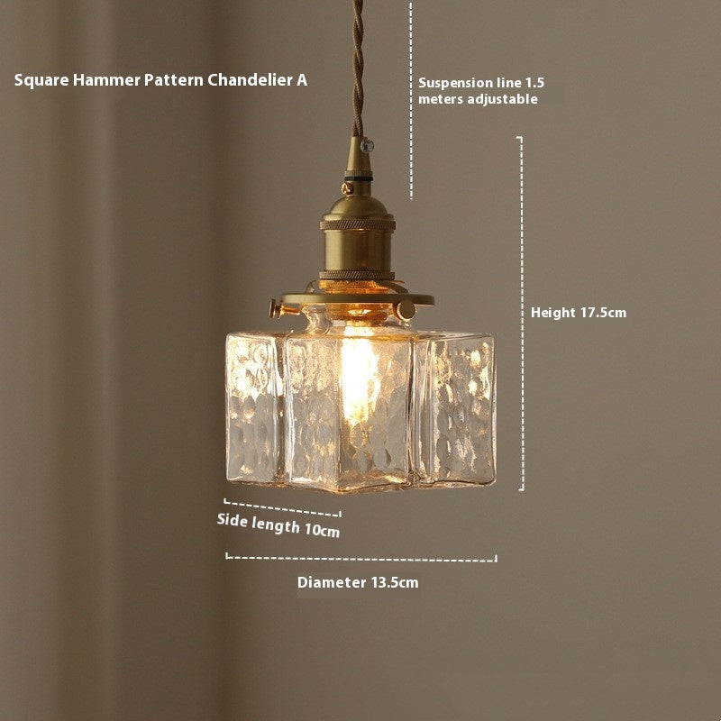 Kyoto Hammered Glass Pendant Light / Astyle / Warm Light