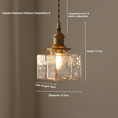 Kyoto Hammered Glass Pendant Light / Astyle / Warm Light