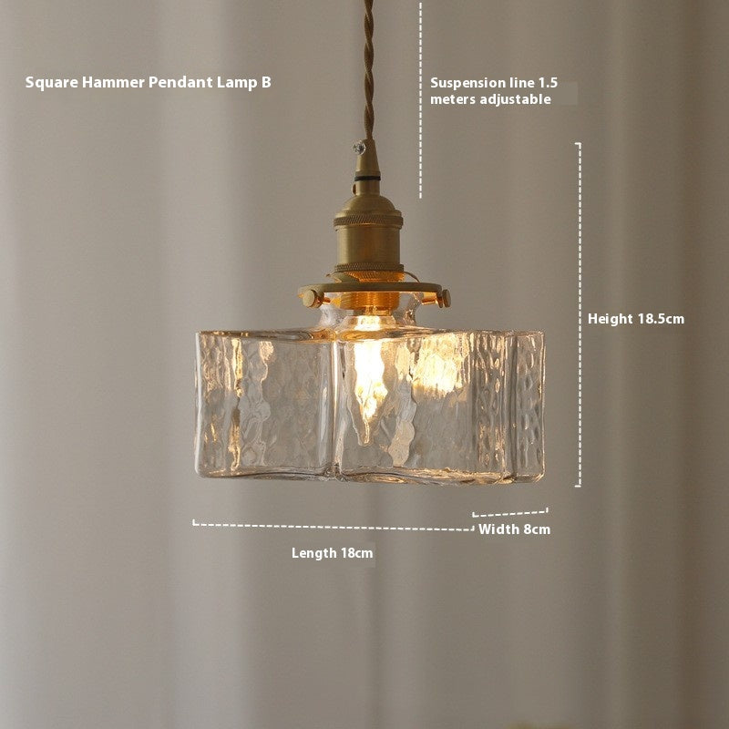 Kyoto Hammered Glass Pendant Light / Bstyle / Warm Light