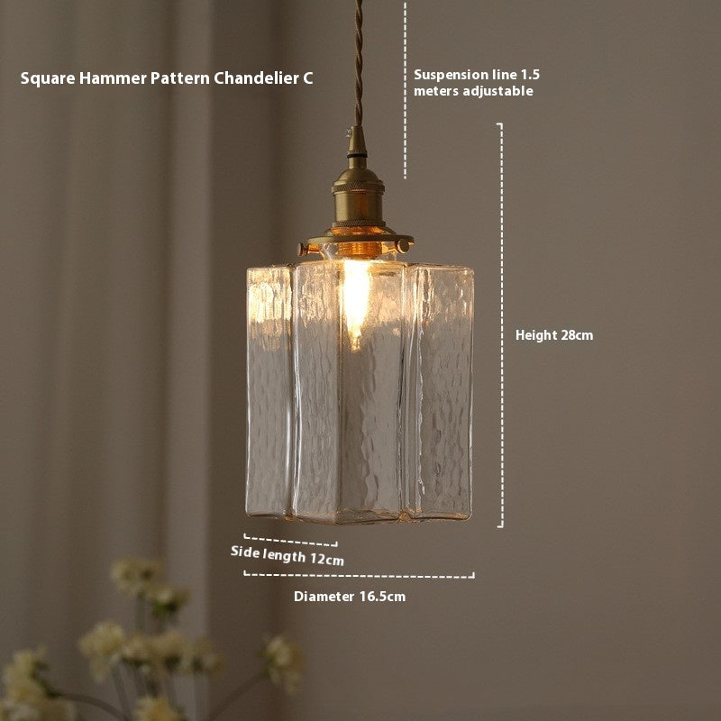 Kyoto Hammered Glass Pendant Light / Cstyle / Warm Light