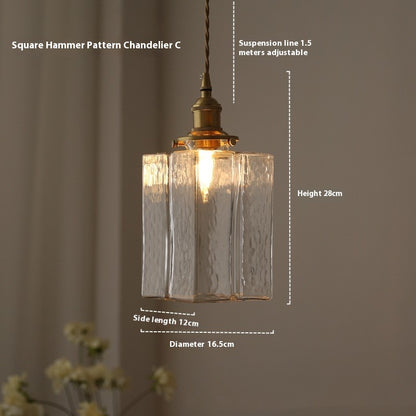 Kyoto Hammered Glass Pendant Light / Cstyle / Warm Light