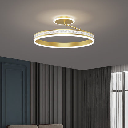 Lumiere Round LED Flush Ceiling Light / Black / Tricolor dimming / 50cm