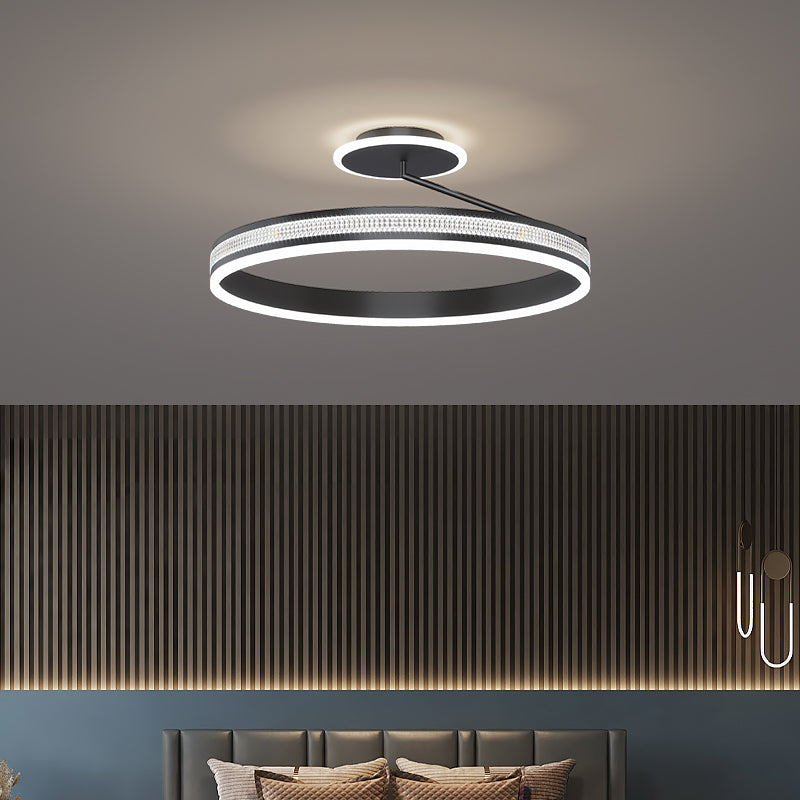 Lumiere Round LED Flush Ceiling Light / Gold / White light / 40cm
