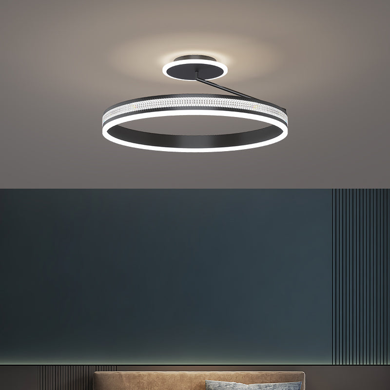Lumiere Round LED Flush Ceiling Light / Gold / White light / 50cm