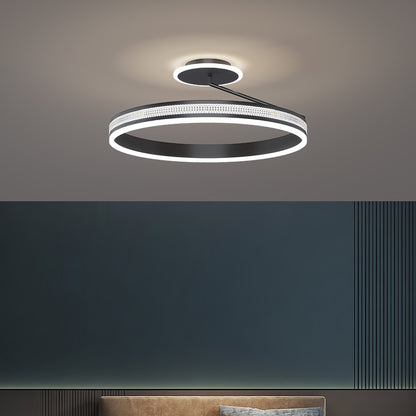 Lumiere Round LED Flush Ceiling Light / Gold / White light / 50cm