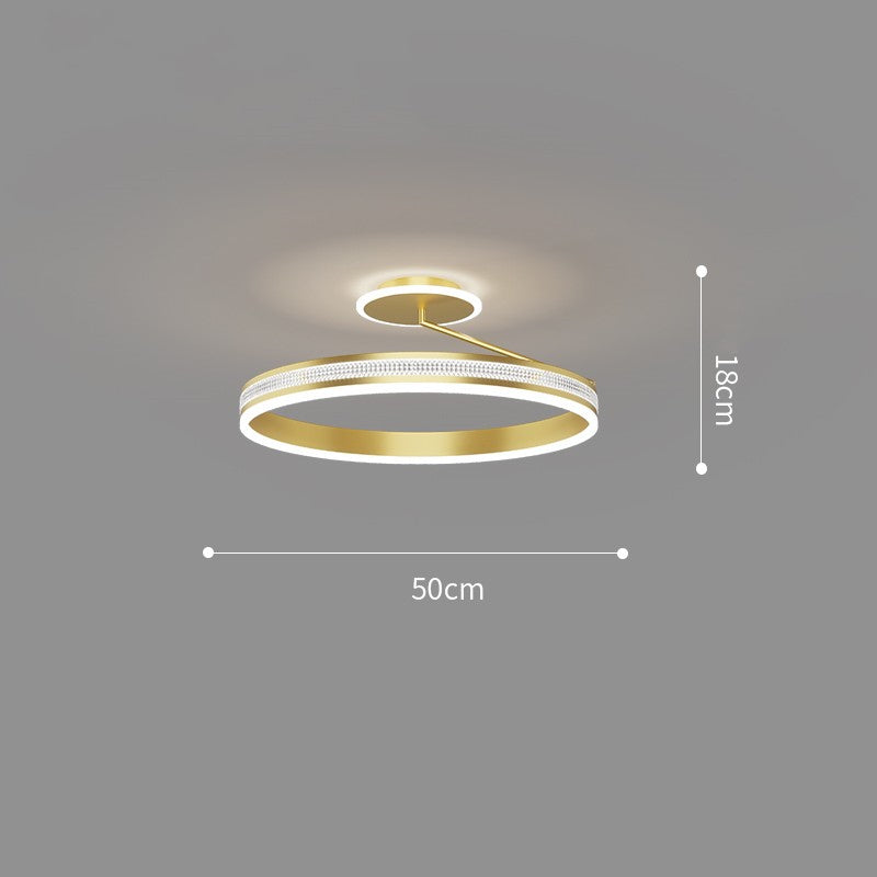 Lumiere Round LED Flush Ceiling Light / Black / White light / 40cm