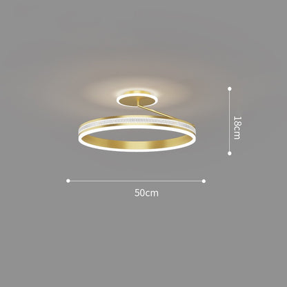 Lumiere Round LED Flush Ceiling Light / Black / White light / 40cm