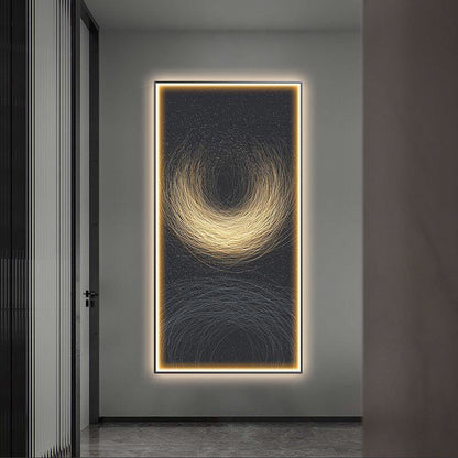 Luminous Abstract LED Wall Art Panel / D / 50X100CM / Black Frame