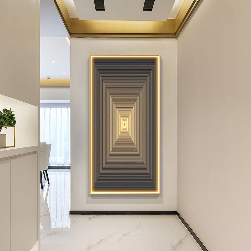 Luminous Abstract LED Wall Art Panel / D / 60X120CM / Black Frame