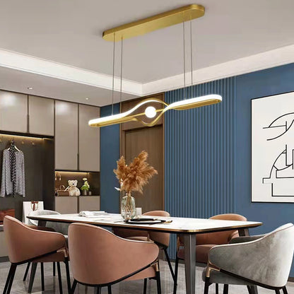Orbit Bean Sculptural LED Pendant / Gold Infinite / 60cm