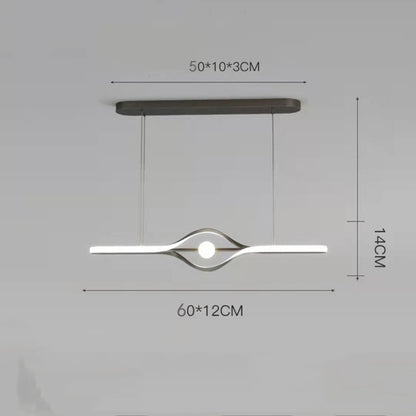 Orbit Bean Sculptural LED Pendant / Gold Infinite / 80cm