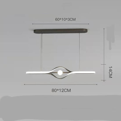 Orbit Bean Sculptural LED Pendant / Black Infinite / 80cm