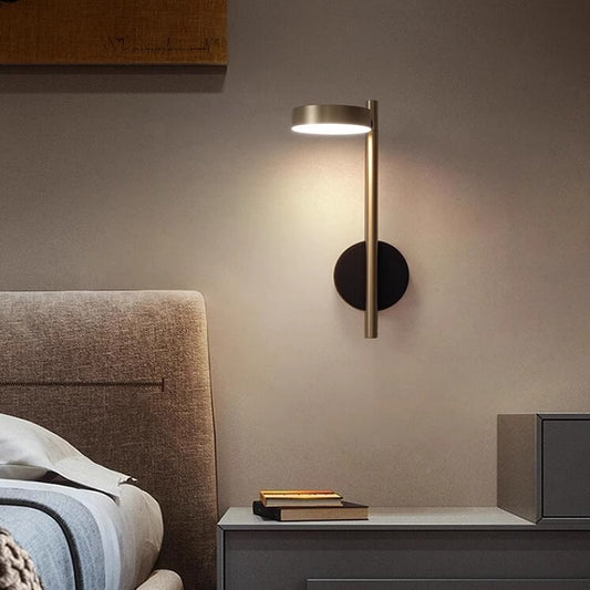 Pivot Arc Adjustable LED Wall Sconce / Black Gold Warm Light