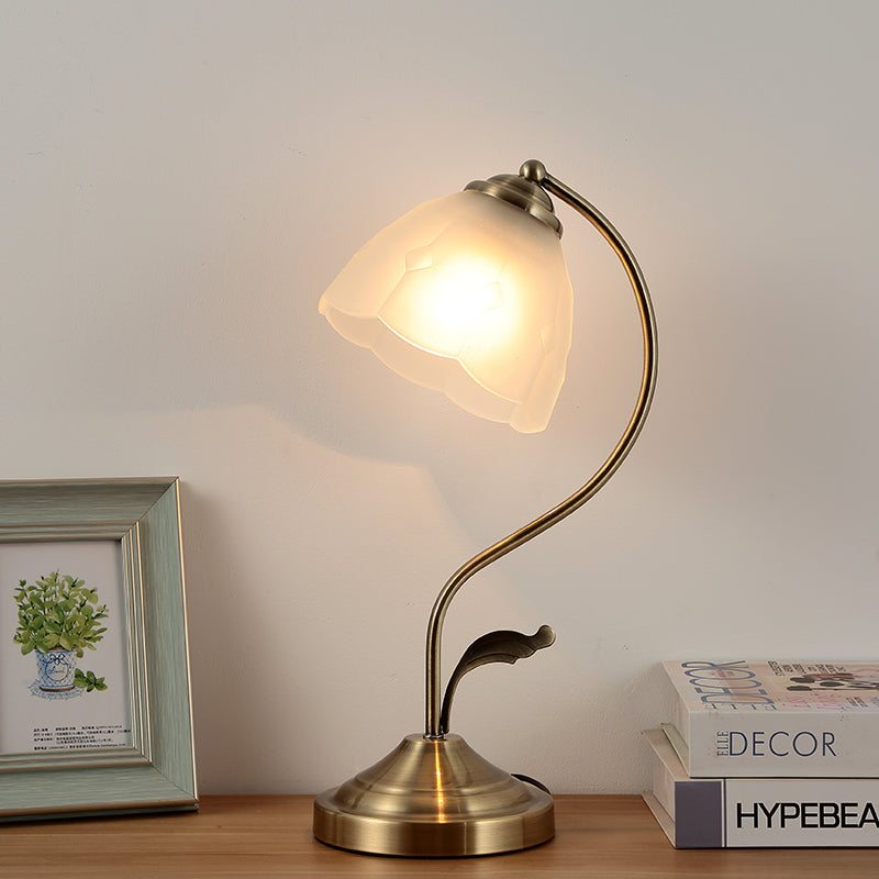 Riviera Wood and Glass Table Lamp / Blue lampshade with 6W tricolo / Push button switch / 220V US