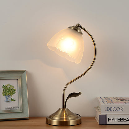 Riviera Wood and Glass Table Lamp / Blue lampshade with 6W tricolo / Push button switch / 220V US
