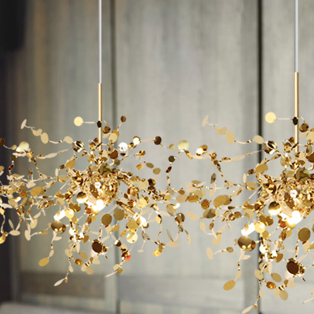 Sylvan Leaf Stainless Steel Pendant Light / Luo color / 3color dimming