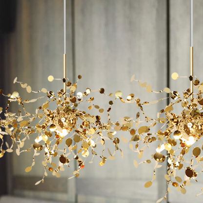 Sylvan Leaf Stainless Steel Pendant Light / Luo color / 3color dimming